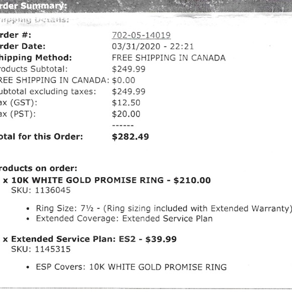 10K white gold Ben Moss promise ring - Picture 9 of 9